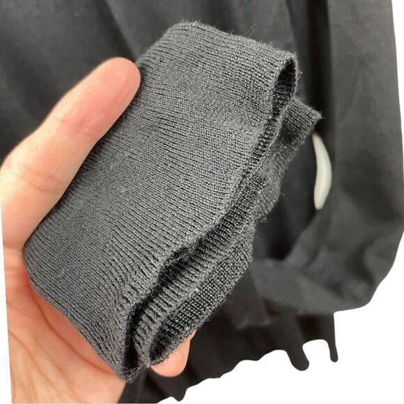 𝅺mm6 Maison Margiela Black Tunic Cape Sleeve Wool Blend Sweater Size XS - Picture 7 of 12